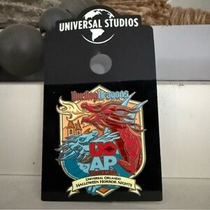 2023 Universal Studios HHN Halloween Horror Nights UOAP Dueling Dragons Pin